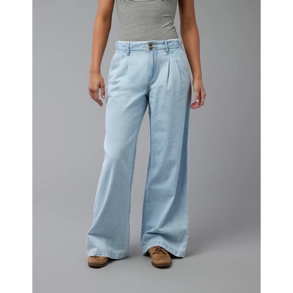 American Eagle Outfitters Denim - American Eagle Outfitters Light Blue Wide Leg Jeans